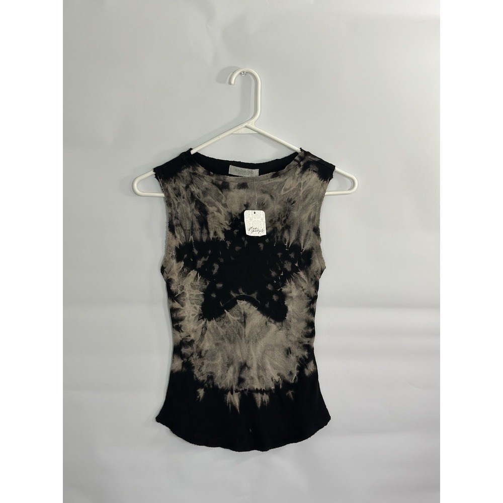 Free People Ragabond Tie Dye Tank XS Washed Black Sleeveless Y2K NWT (Sold Out)